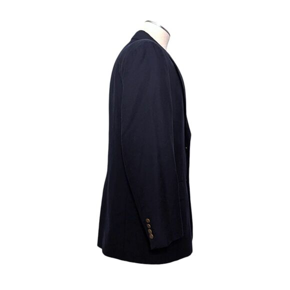 Club Room By Charter Club 40R Navy Blue Wool Gold Button Blazer Preppy Old Money - Picture 2 of 14